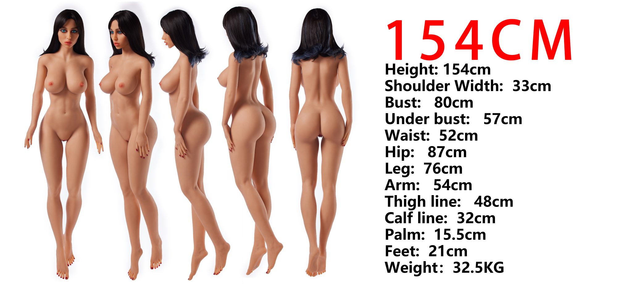 154cm doll body