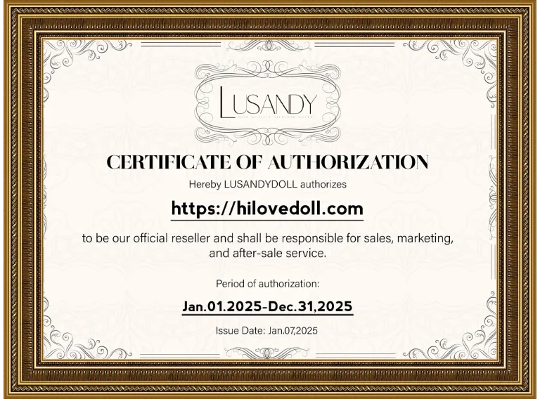 Lusandy Doll Certification - hilovedoll.com