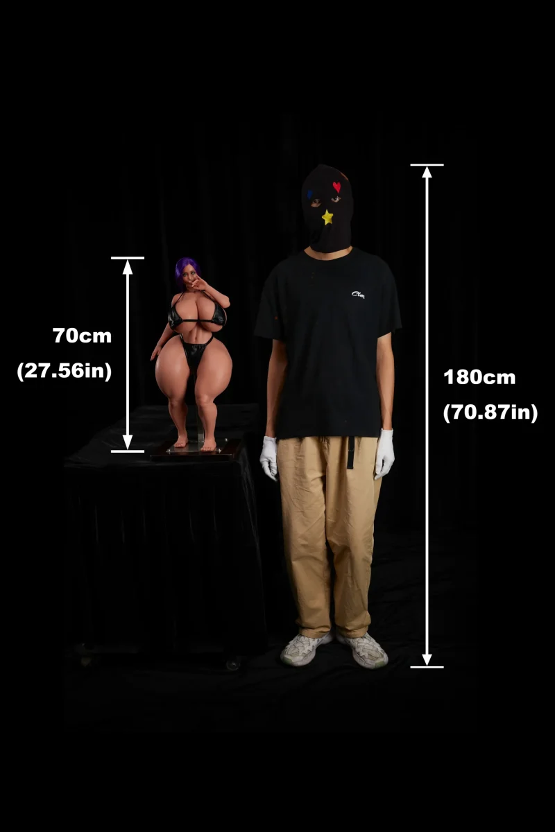 Mini BBW Sex Dolls​ Si70cm SP Dazia Black Full Silicone Climax Doll in Hilovedoll