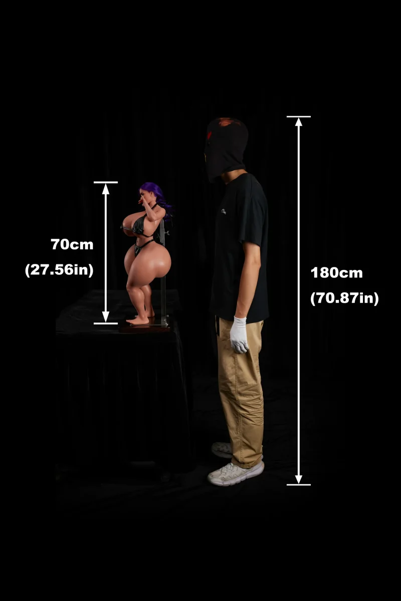 Mini BBW Sex Dolls​ Si70cm SP Dazia Black Full Silicone Climax Doll in Hilovedoll